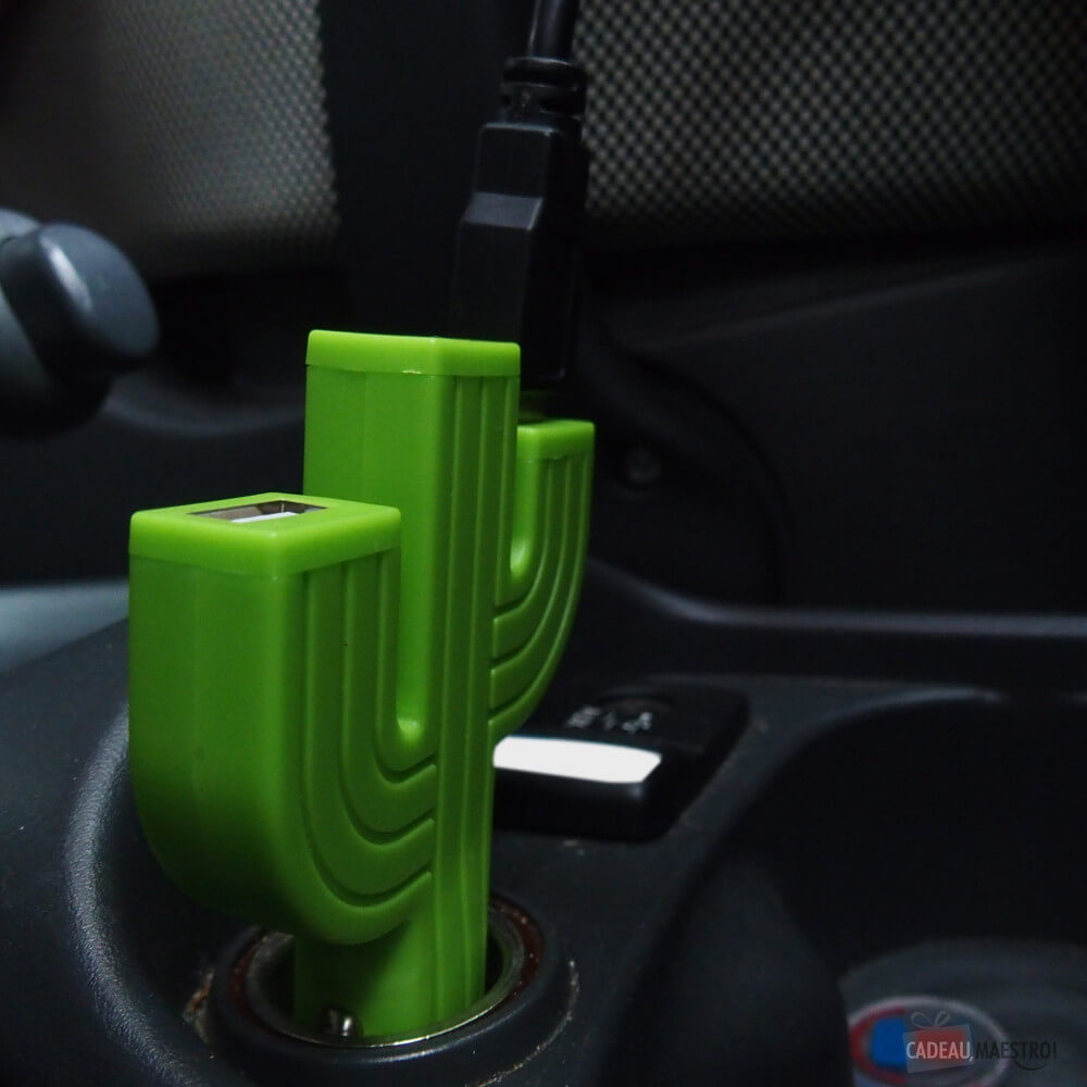 Multiprise USB Allume-Cigare Cactus - Cadeau Voiture Kikkerland