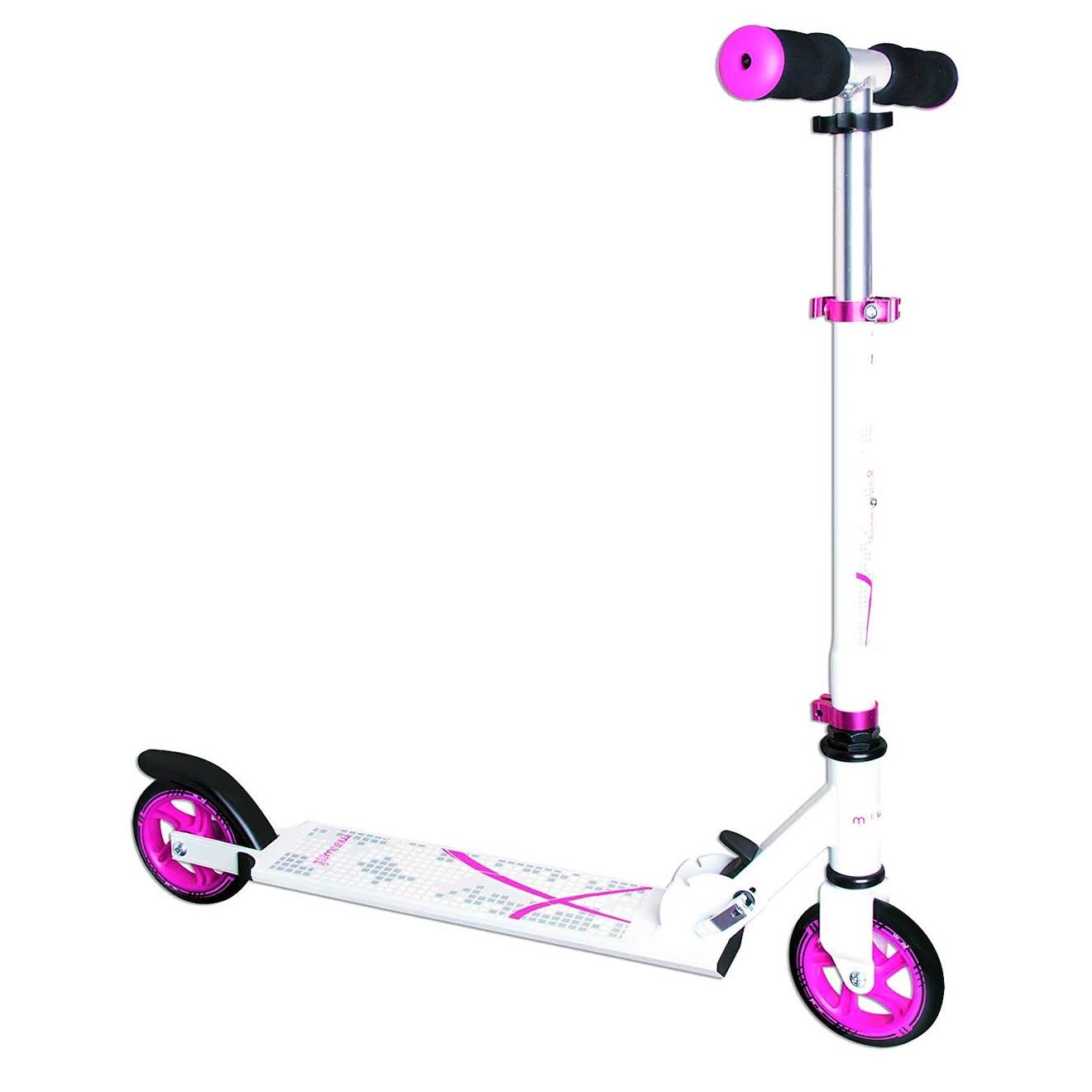 Muuwmi aluminium scooter blanche/rose 125 mm blanc et rose
