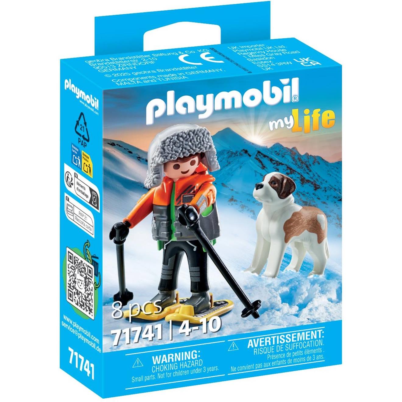 My life jeune garçon en raquettes avec son saint bernard 71741 multicolore