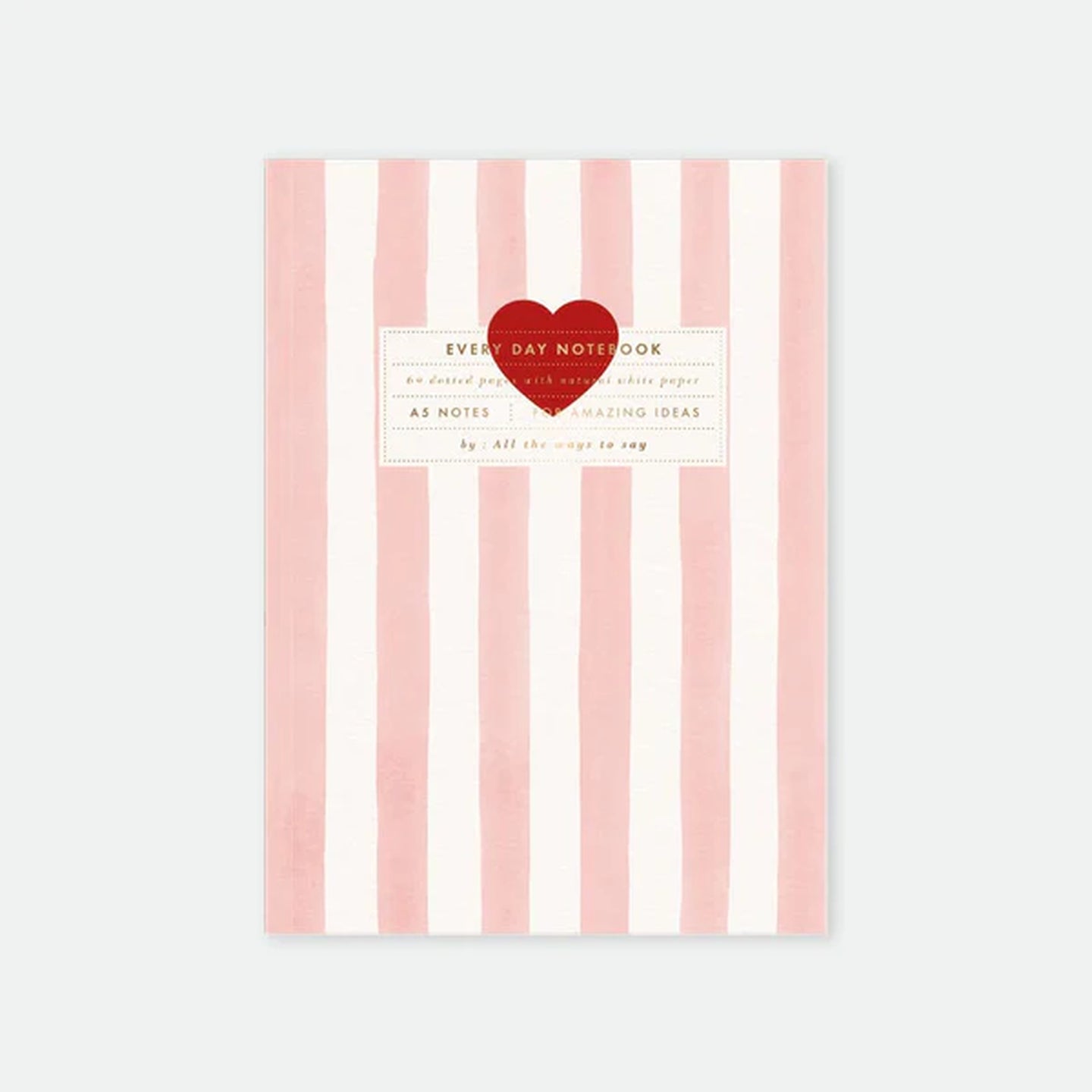 Carnet rayé rose petit cœur, idée cadeau papeterie romantique