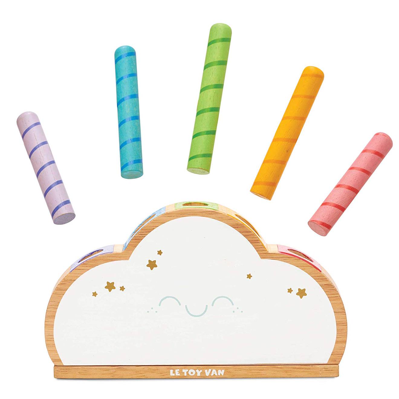Nuage arc-en-ciel pop-up blanc