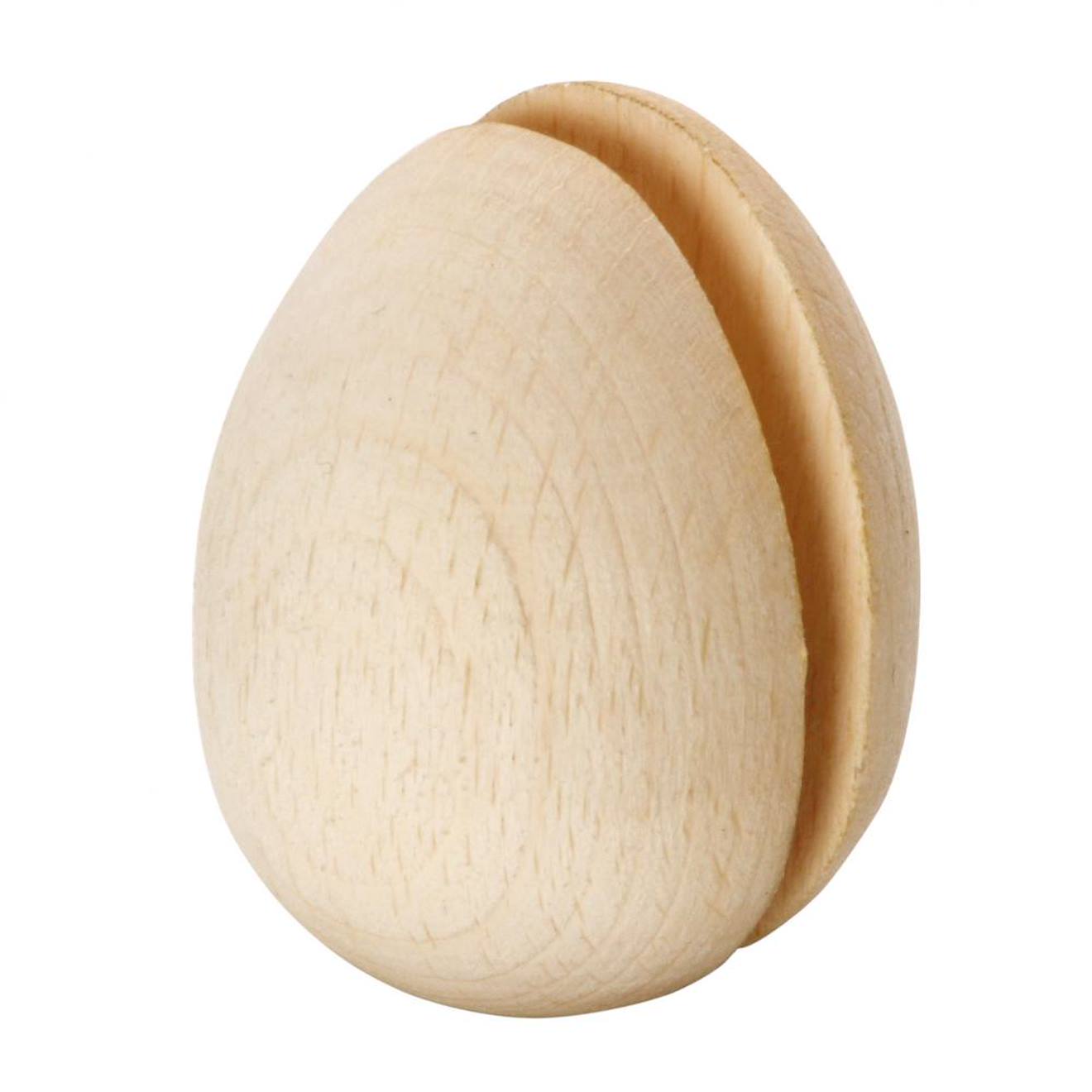 Oeuf en bois à couper beige