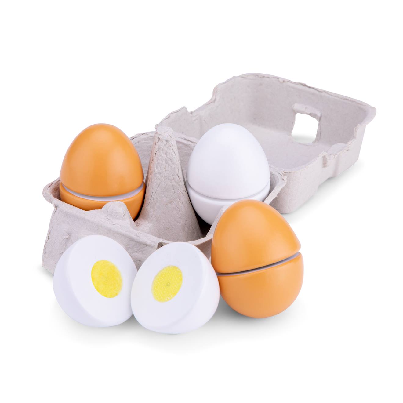 Oeufs en bois à découper beige