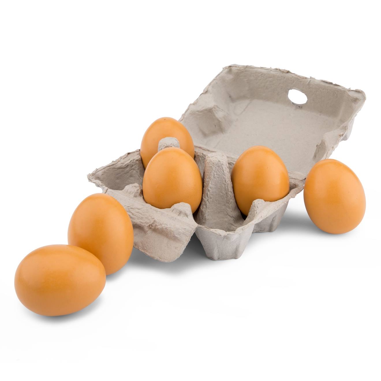 Oeufs en bois beige