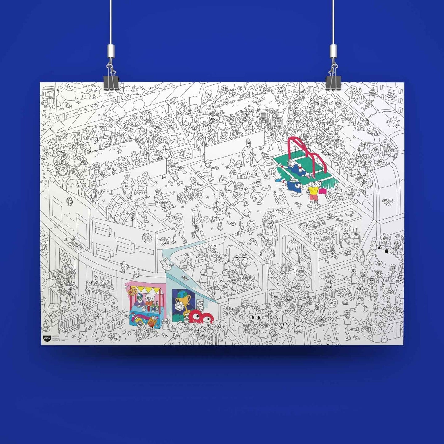 Détails du poster football à colorier avec motifs dynamiques