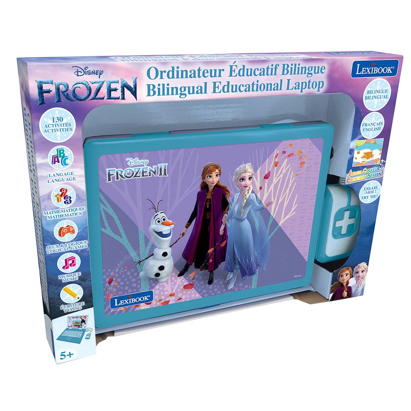 Ordinateur éducatif couleur bilingue Reine des Neiges (FR/EN) 124 activités pour apprendre multicolore