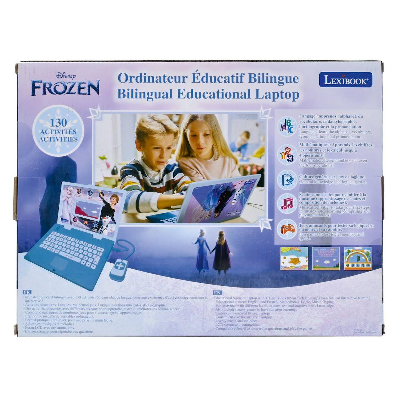 Ordinateur éducatif couleur bilingue Reine des Neiges (FR/EN) 124 activités pour apprendre multicolore