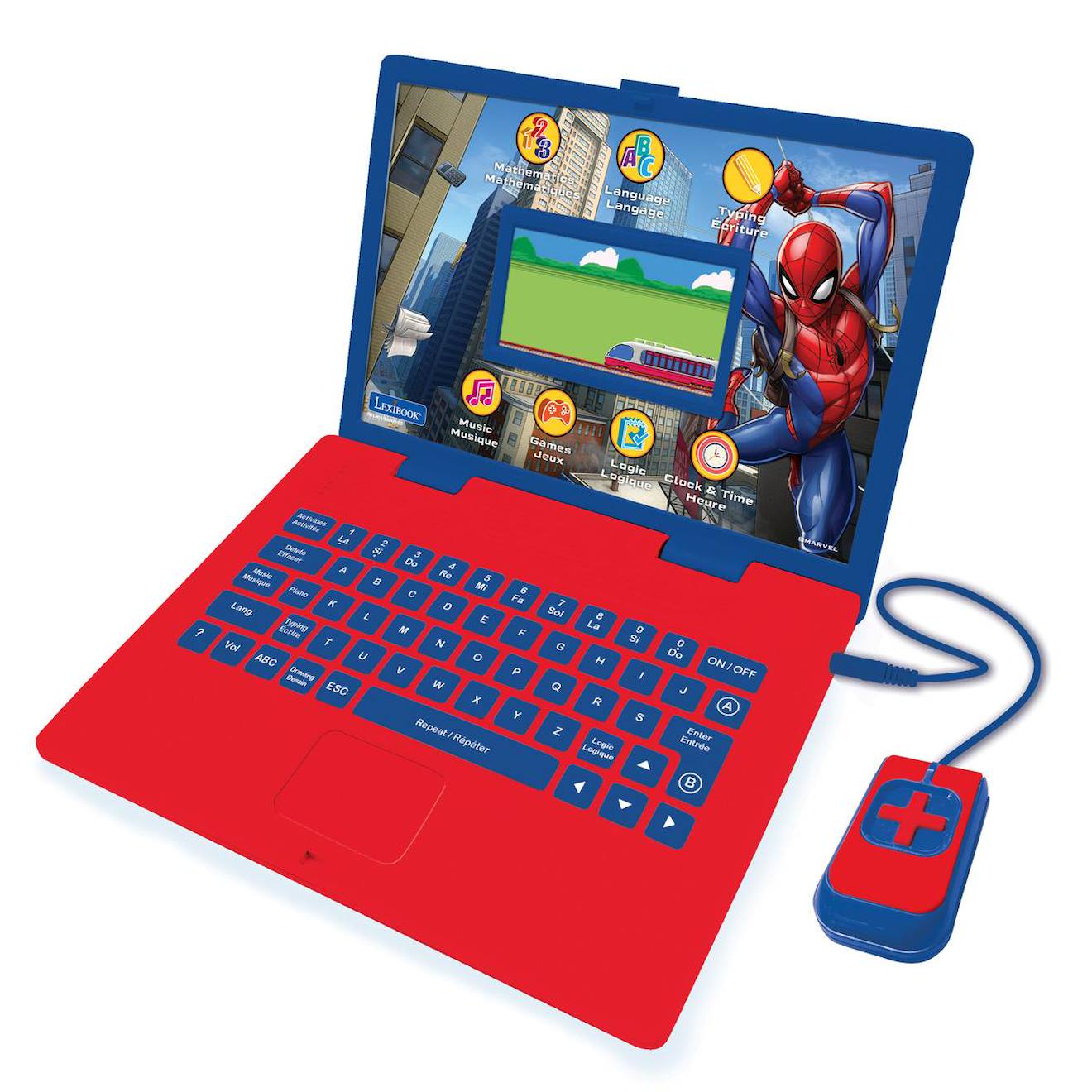 Ordinateur éducatif couleur Spiderman bilingue français et anglais multicolore