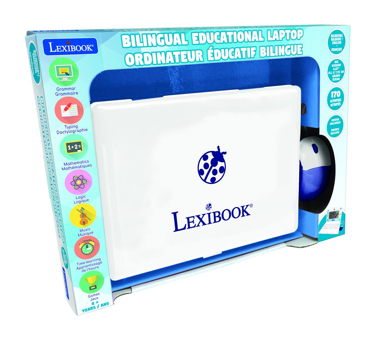 Ordinateur portable 6.7” éducatif bilingue anglais et français multicolore