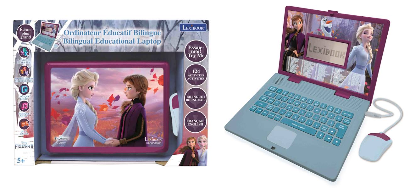 Ordinateur portable éducatif bilingue la reine des neige (FR/EN) multicolore