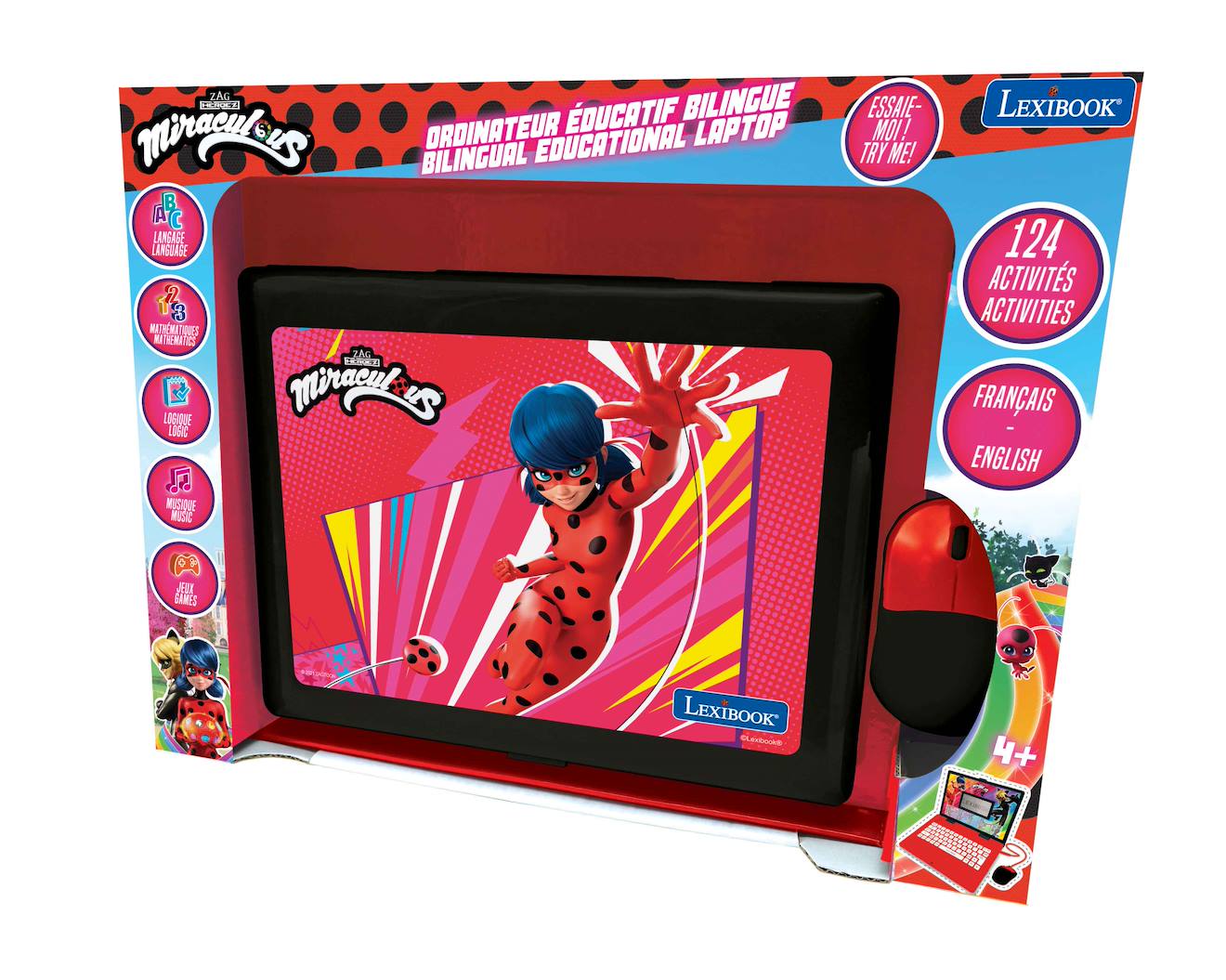 Ordinateur portable éducatif bilingue miraculous (FR/EN) multicolore