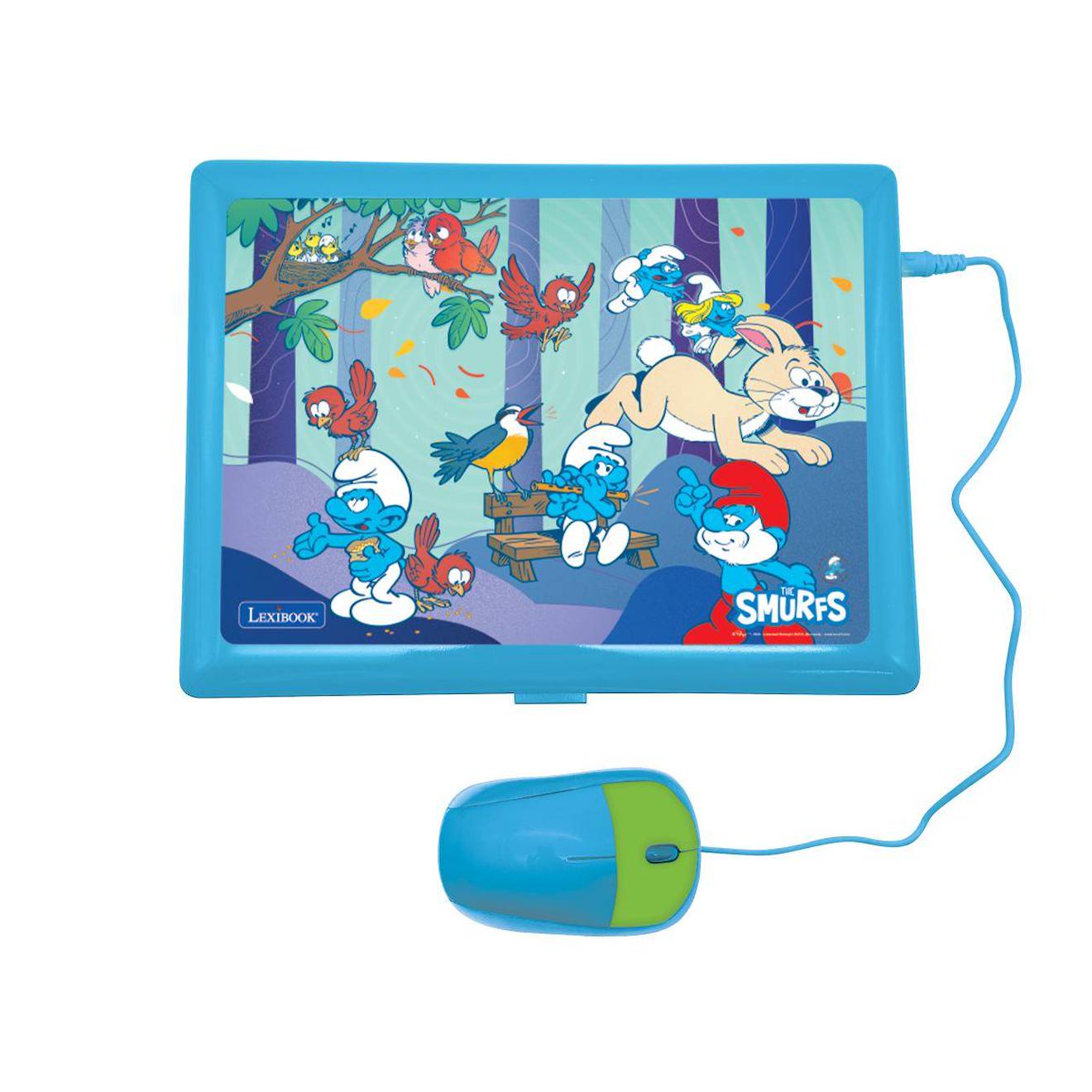Ordinateur portable éducatif bilingue schtroumpfs (FR/EN) multicolore