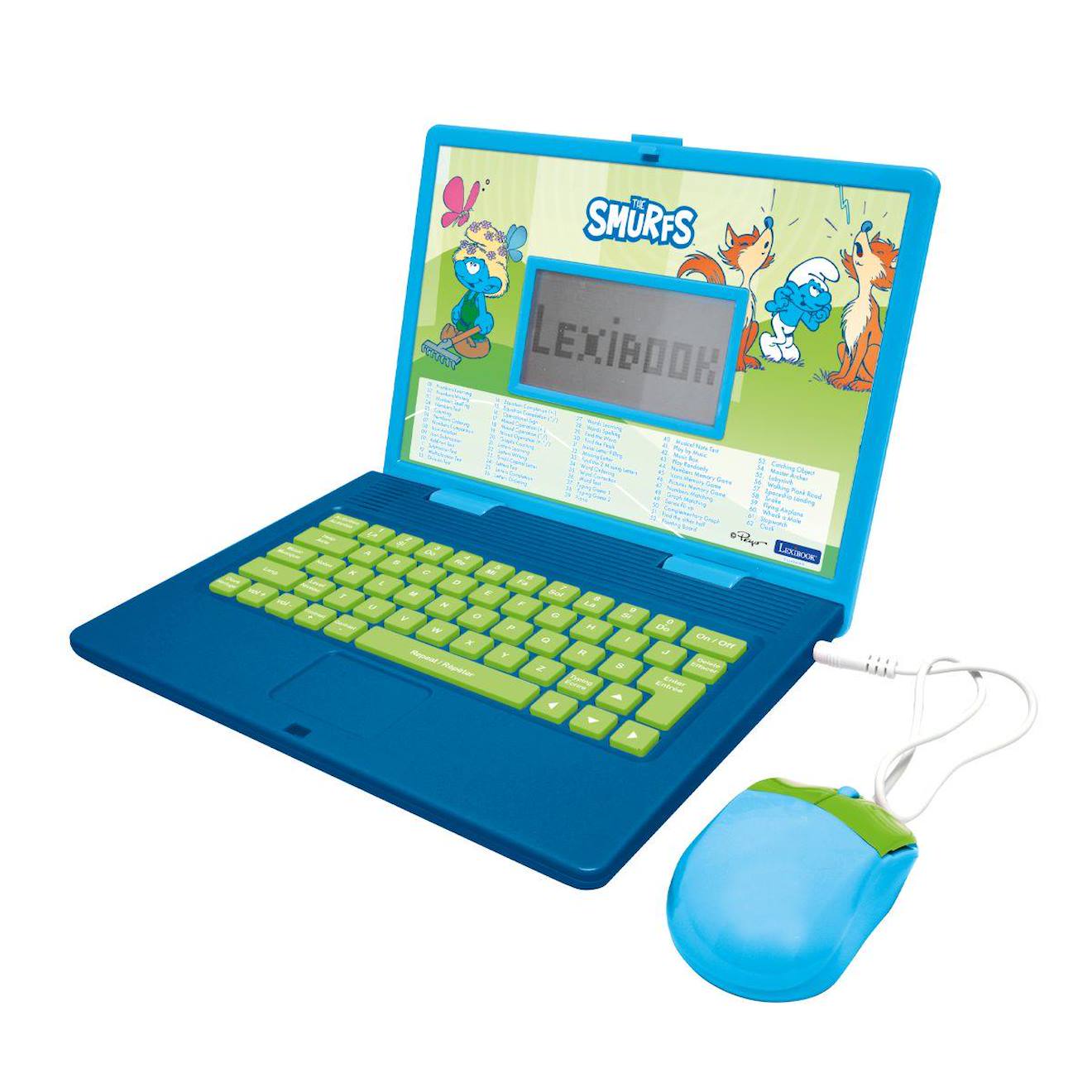 Ordinateur portable éducatif bilingue schtroumpfs (FR/EN) multicolore