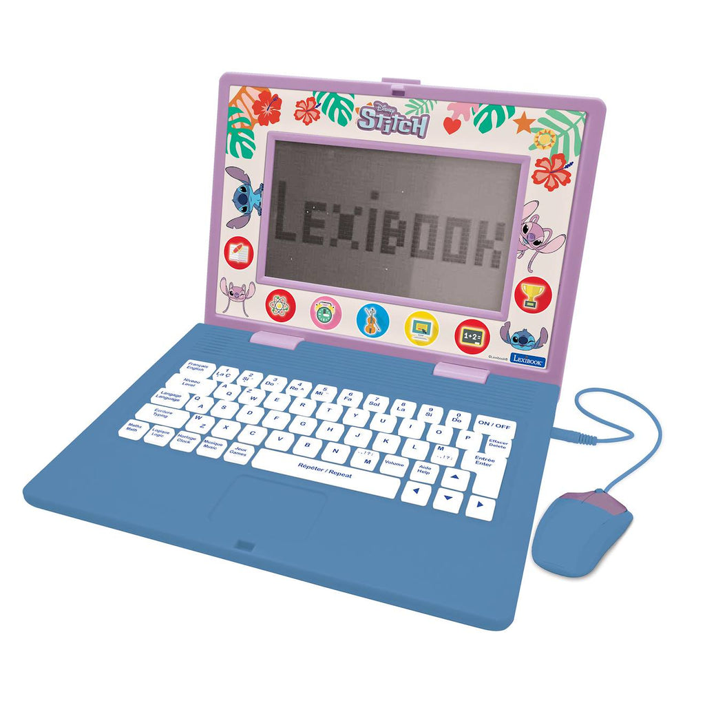Ordinateur portable éducatif bilingue Stitch (EN/FR) 170 activités, jeux, musique multicolore