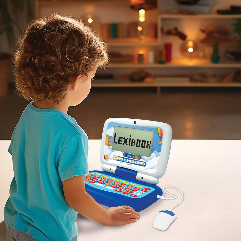 Ordinateur portable éducatif parlant bilingue (EN/FR) 40 activités en français et en anglais multicolore