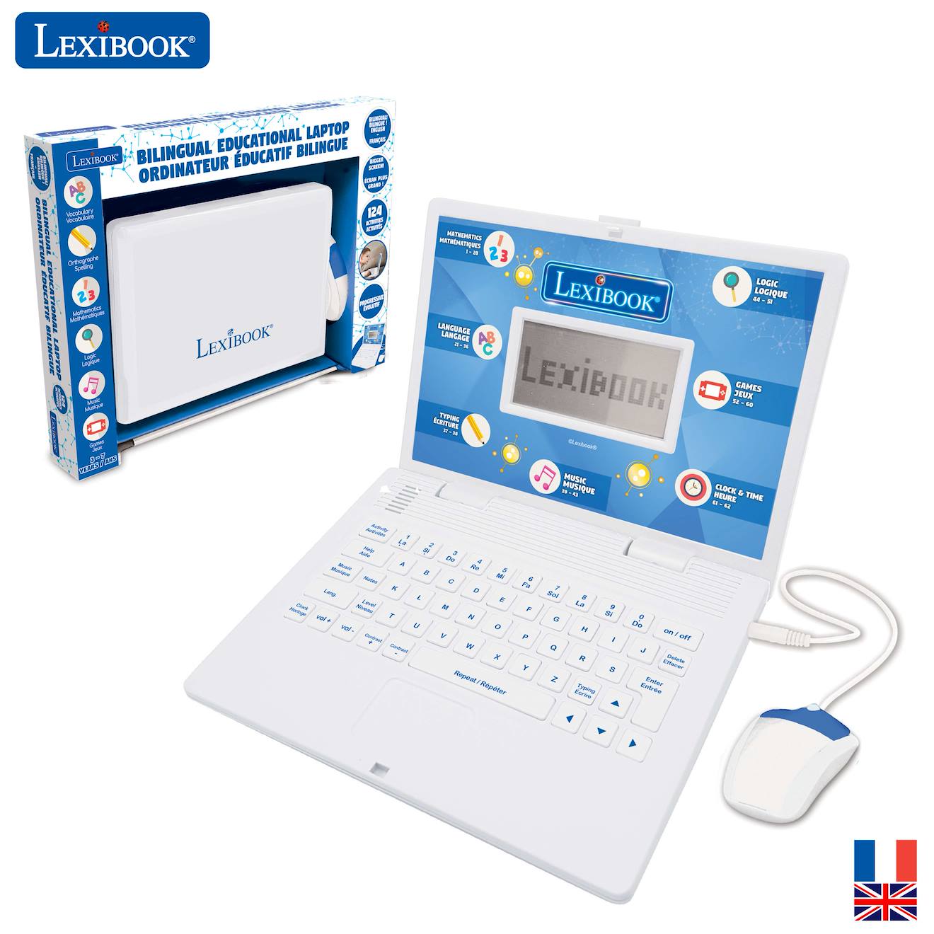 Ordinateur portable éducatif power kid bilingue français et anglais multicolore