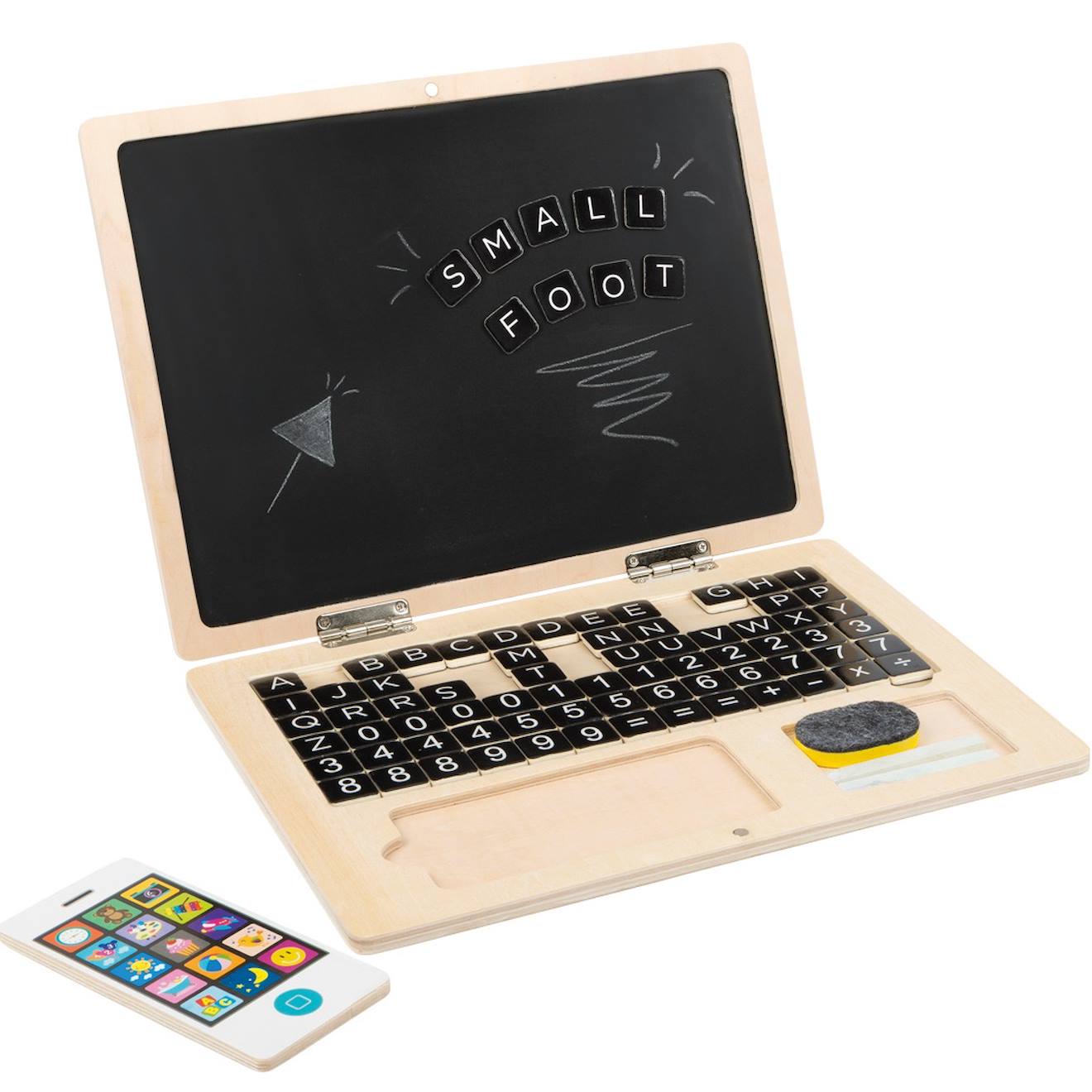 Ordinateur portable en bois beige