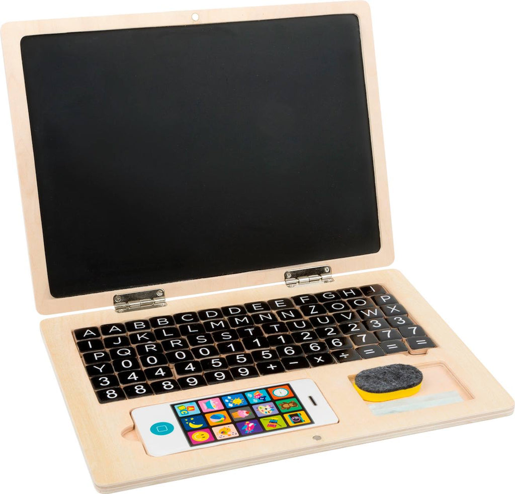 Ordinateur portable en bois beige