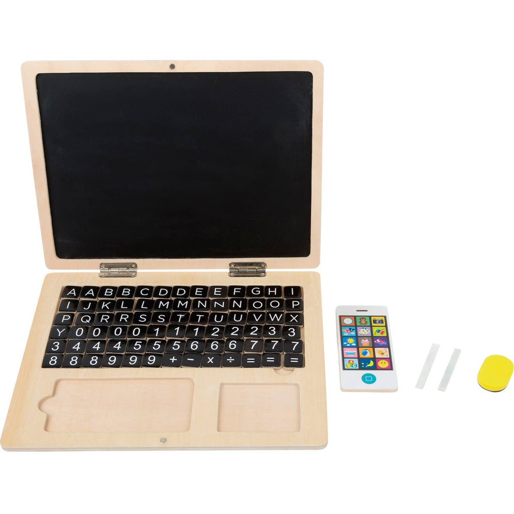 Ordinateur portable en bois beige