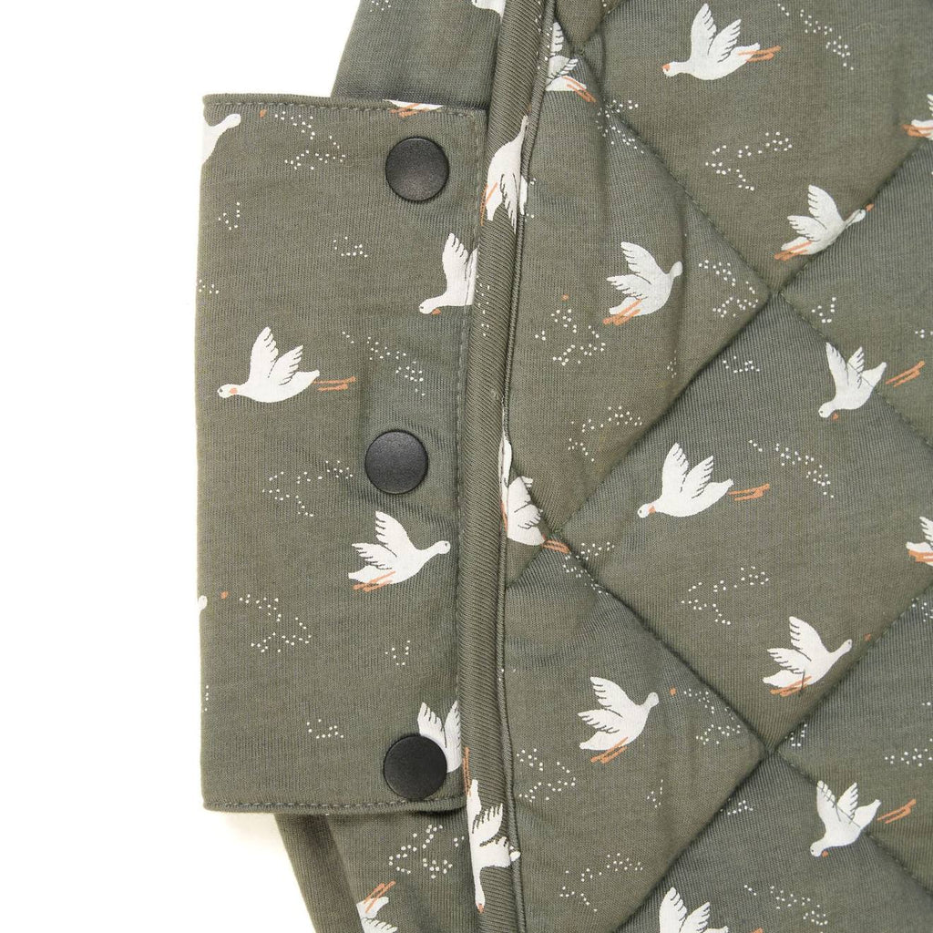 Organic tapis d´éveil & sac - oiseaux gris foncer & blanc