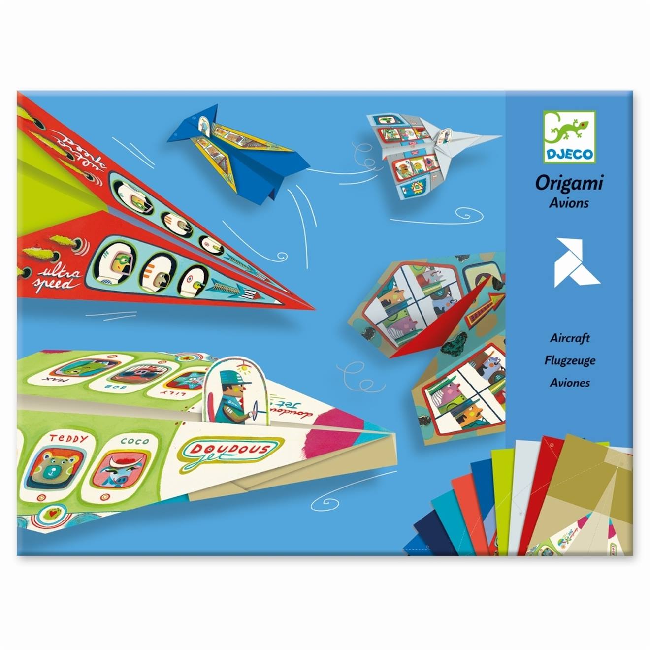 Origami avions multicolore