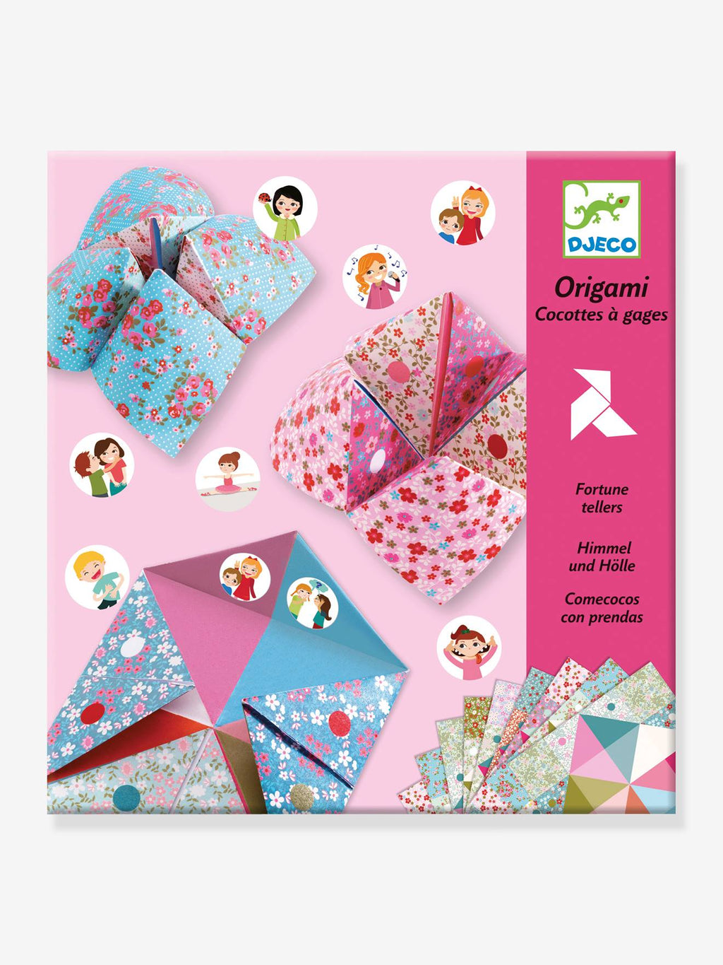 Origami - cocottes à gages fleurs rose