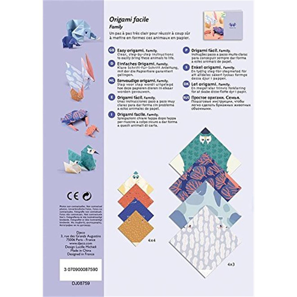 Origami facile famille multicolore