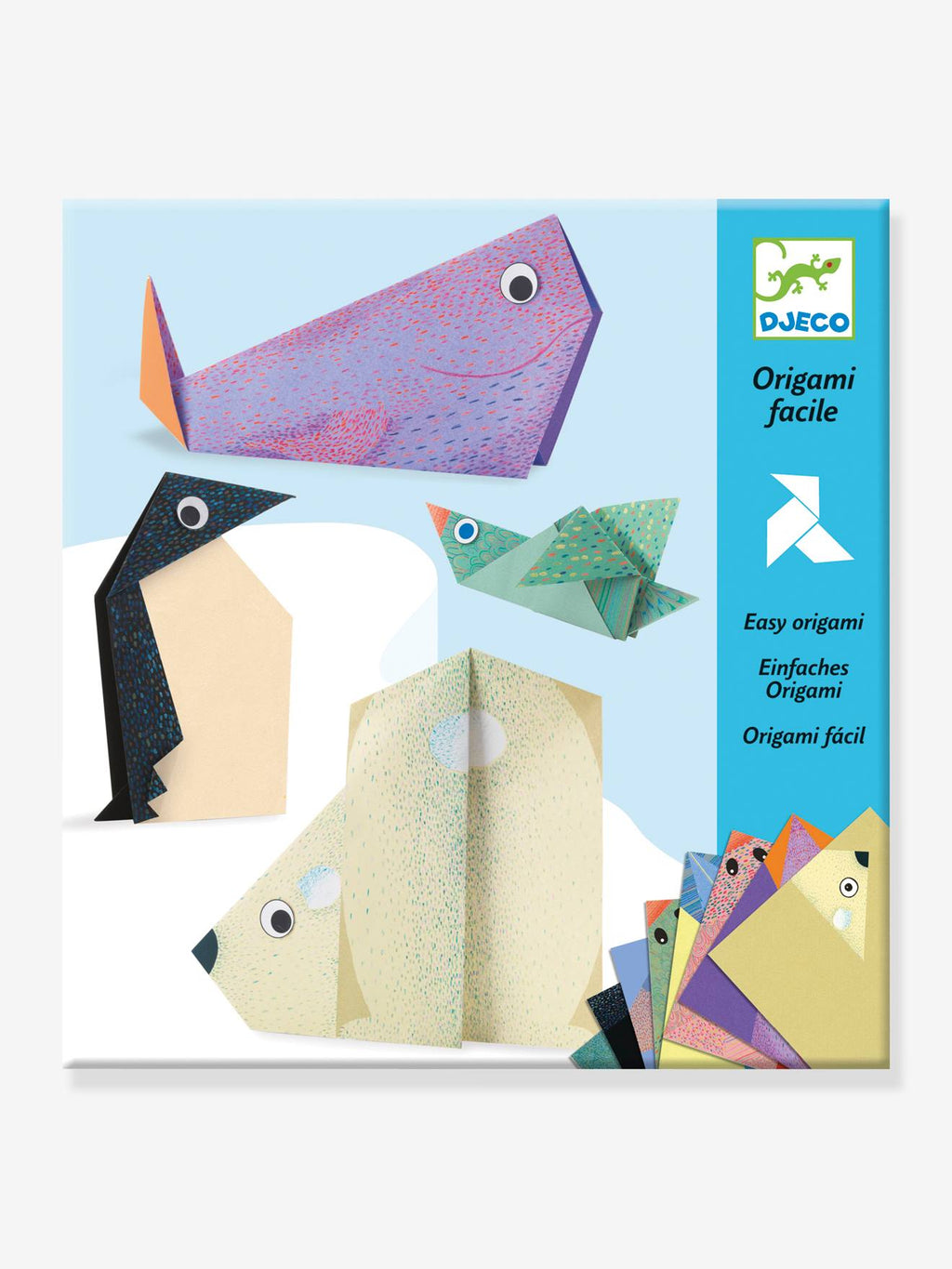 Origami facile - les animaux polaires bleu