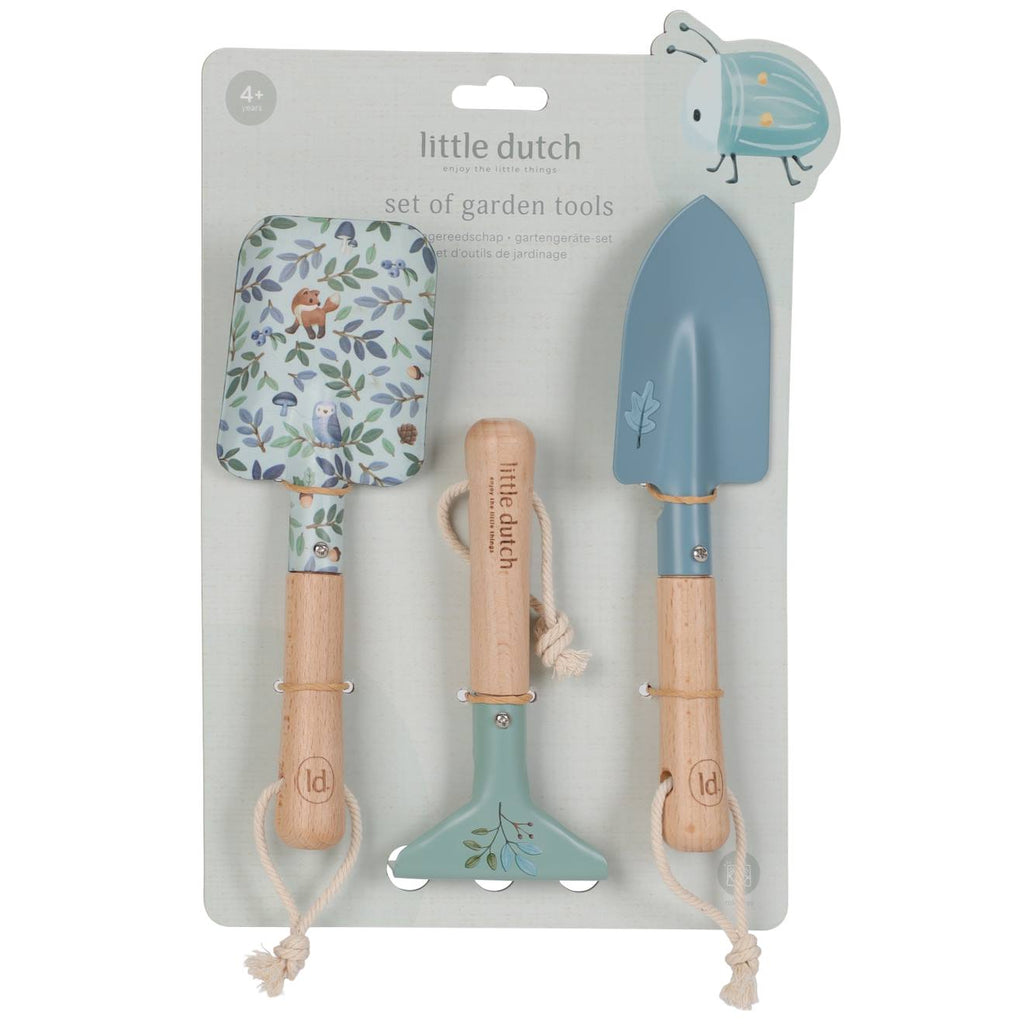 Outils de jardin bleu