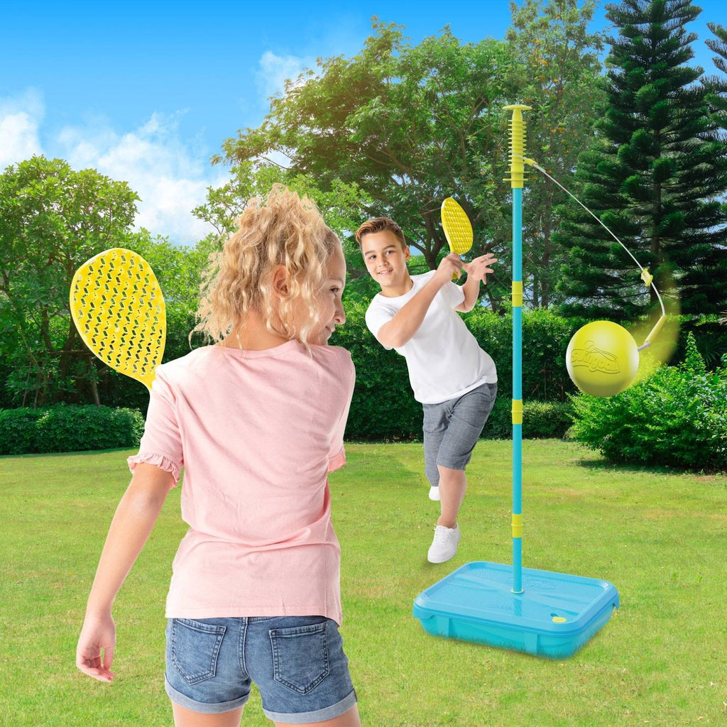 Pack jeux swingball 3en1 toutes surfaces métal bleu - noir - jaune