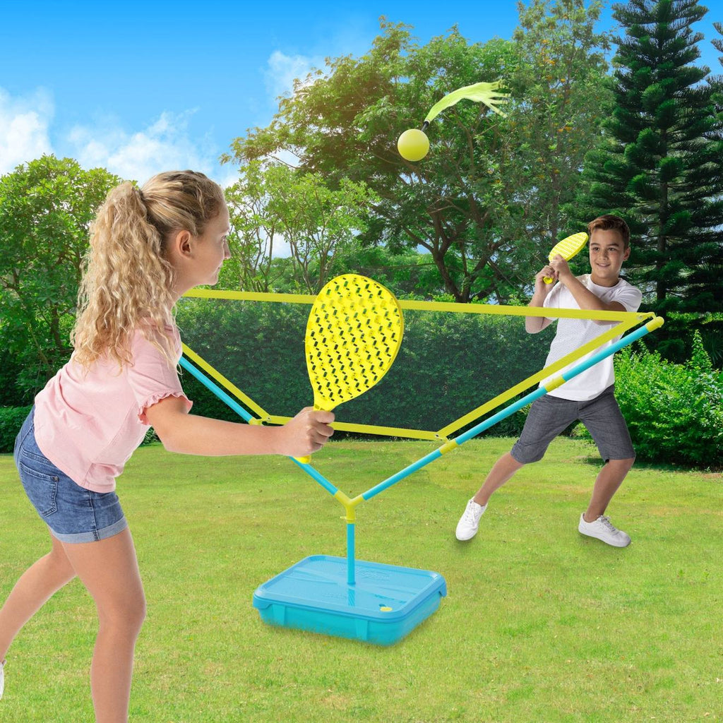 Pack jeux swingball 5en1 toutes surfaces métal bleu - noir - jaune