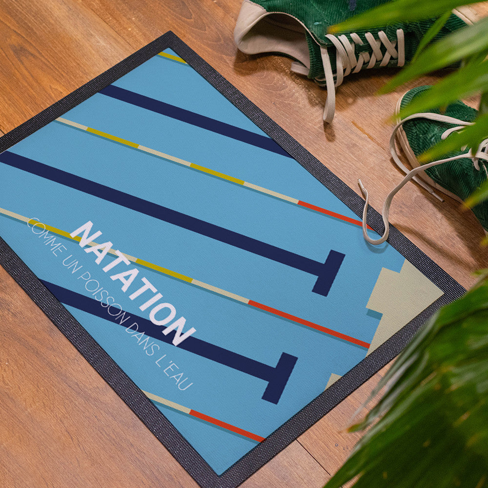 Paillasson Natation à Personnaliser Format 35 x 50 cm - Paillasson Personnalisé