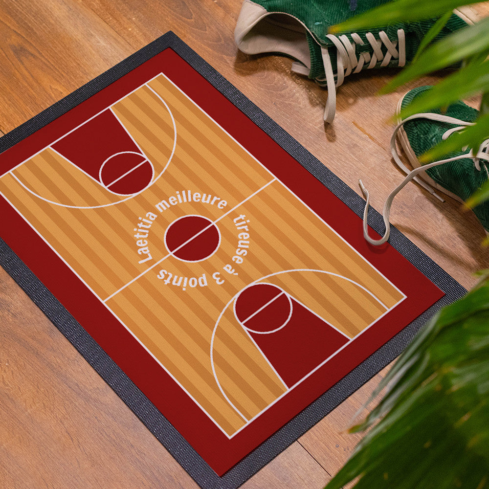 Paillasson Terrain de Basket à Personnaliser Format 35 x 50 cm - Paillasson Personnalisé