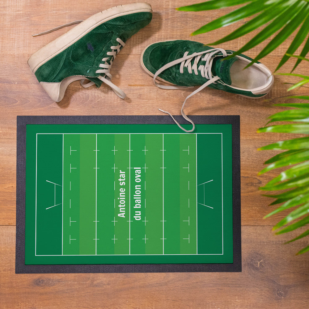 Paillasson Terrain de Rugby à Personnaliser Format 35 x 50 cm - Paillasson Personnalisé