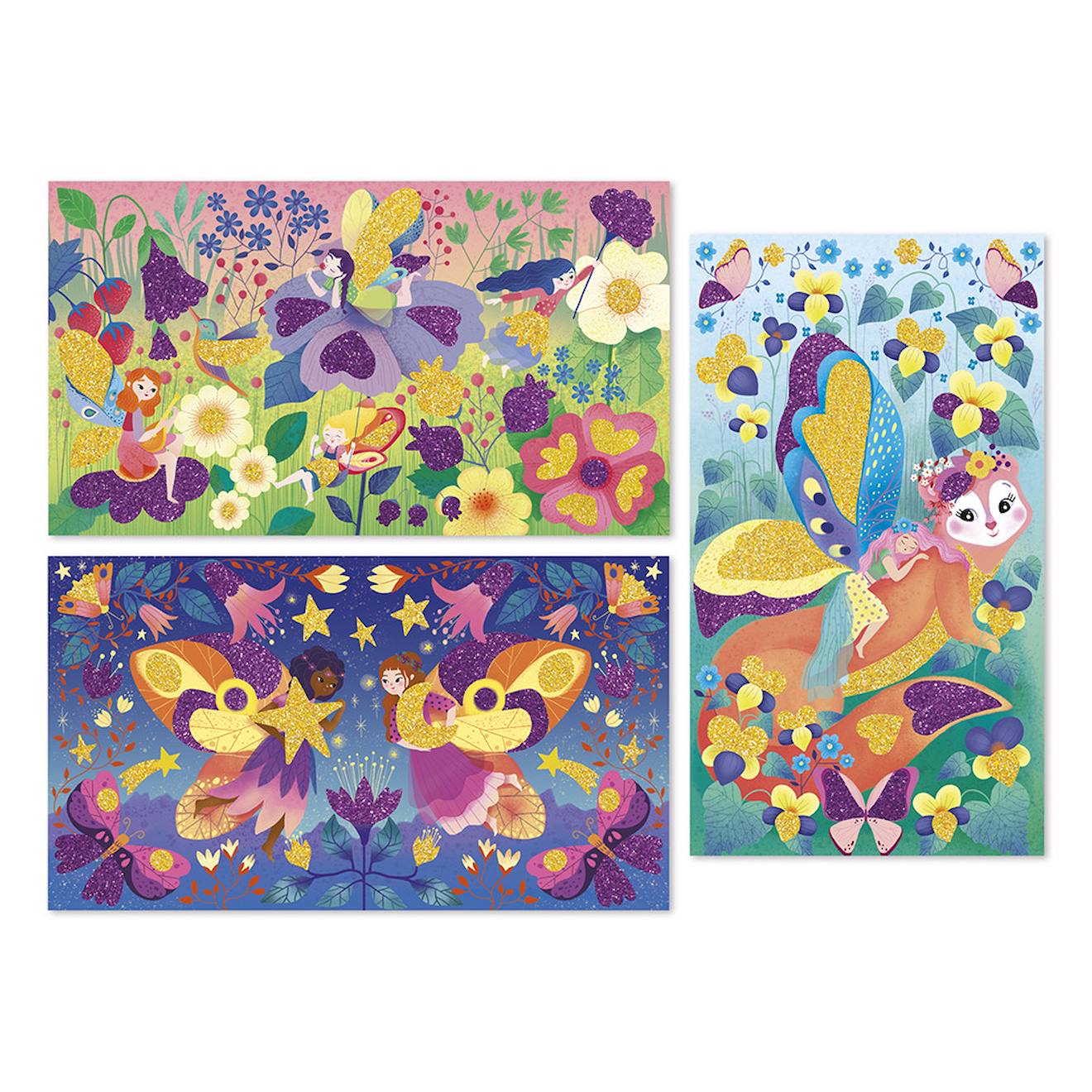 Paillettes 3 tableaux - magic fairies multicolore