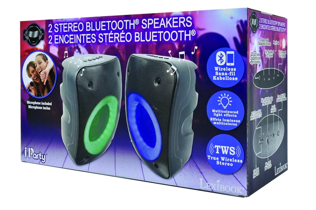 Paire d'enceintes stéréo puissantes Bluetooth iparty multicolore
