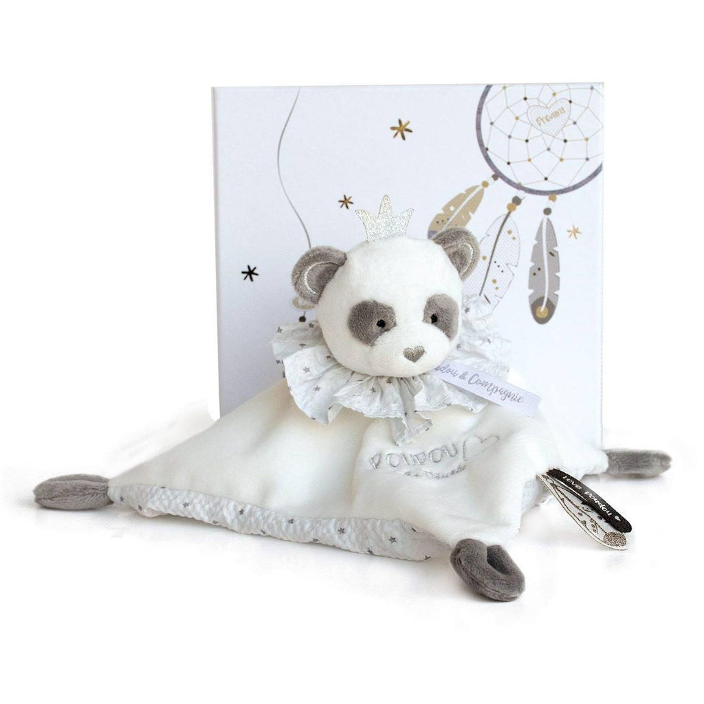 Panda doudou attrape-rêve blanc