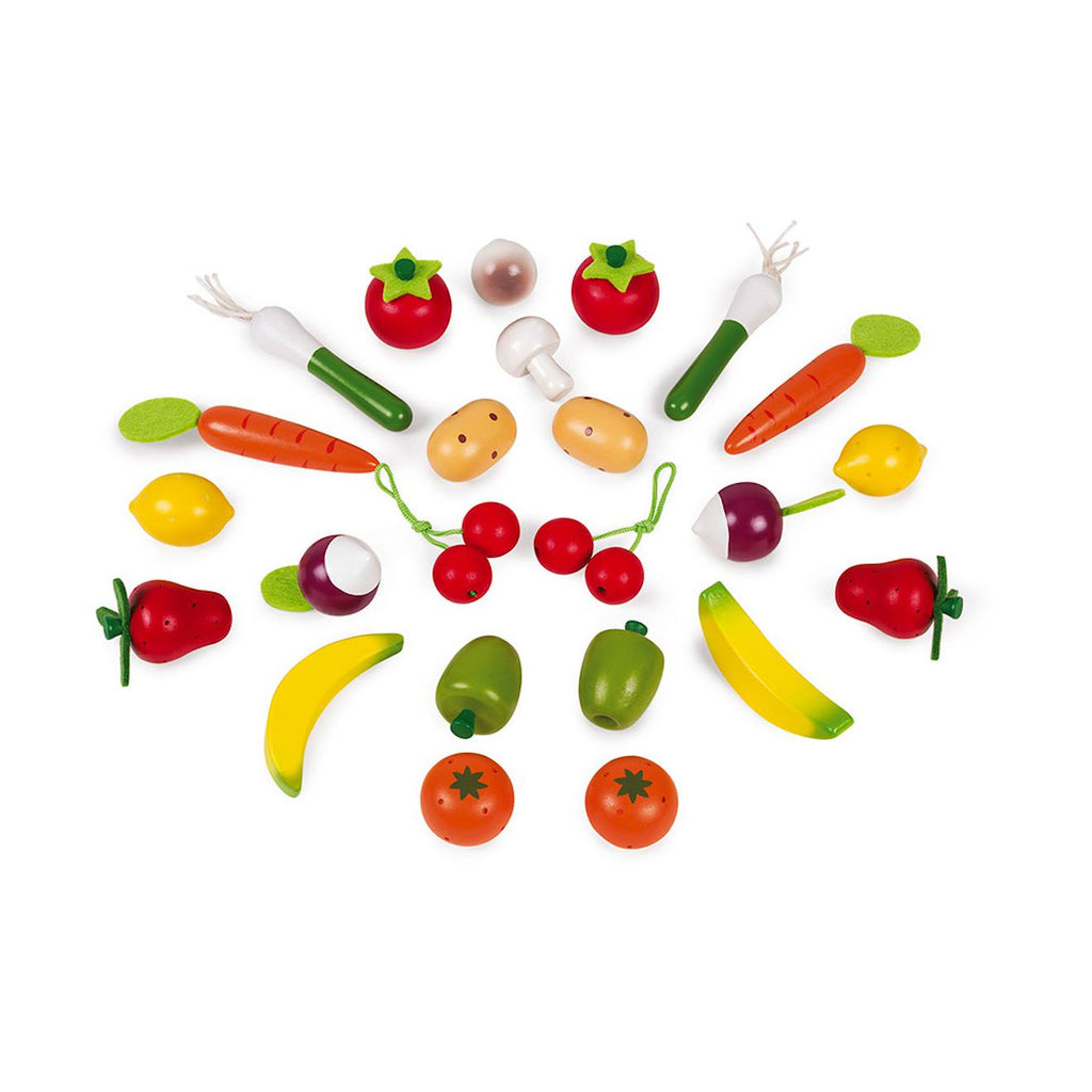 Panier de 24 fruits et légumes multicolore