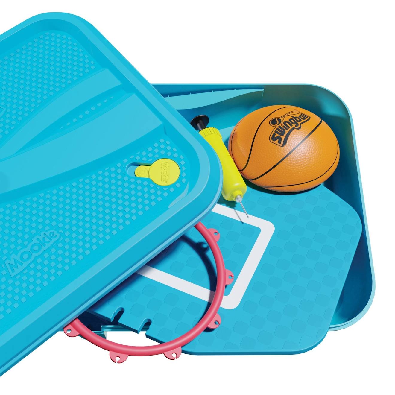 Panier de basketball swingball junior métal bleu - rouge - orange
