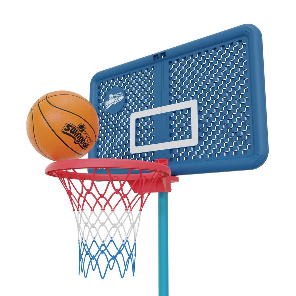 Panier de basketball swingball toutes surfaces métal bleu - rouge - orange