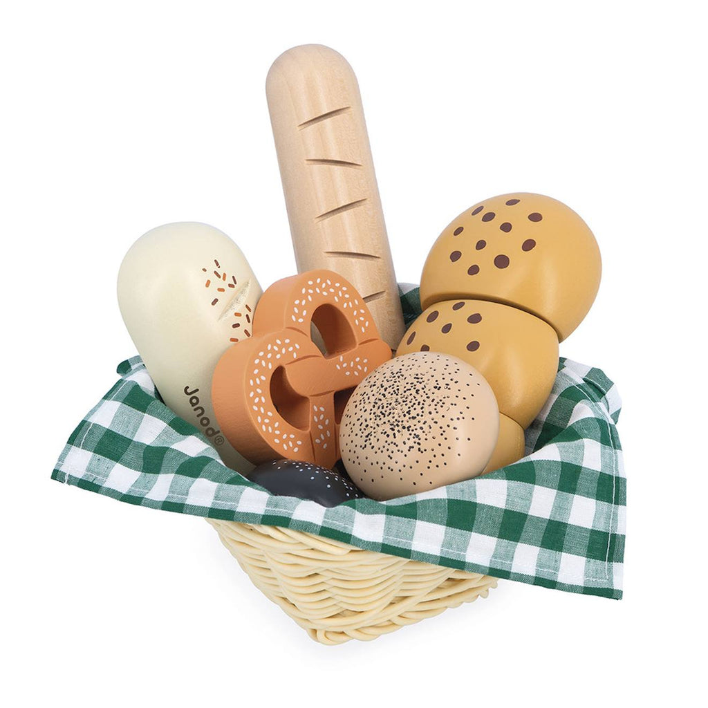 Panier de boulangerie, bois FSC, mamie soleil multicolore