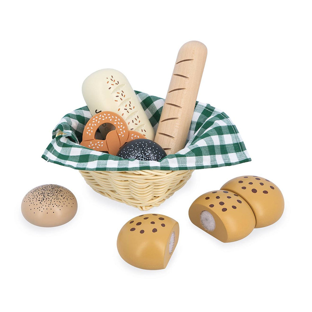Panier de boulangerie, bois FSC, mamie soleil multicolore