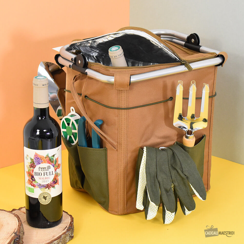 Panier de Jardinage Panier avec bouteille de vin - Pour Jardinier
