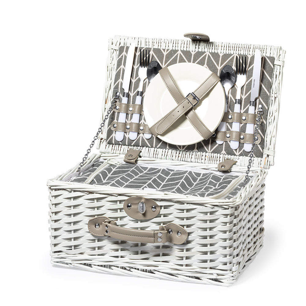 Panier Pique-Nique en Amoureux Osier Isotherme Avec Couverts - Art de la Table