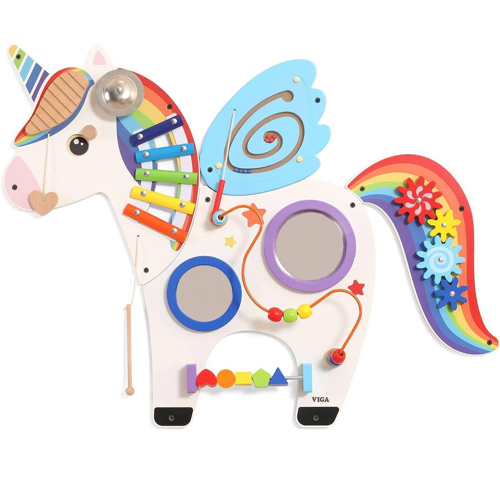 Panneau d'activités mural licorne blanc