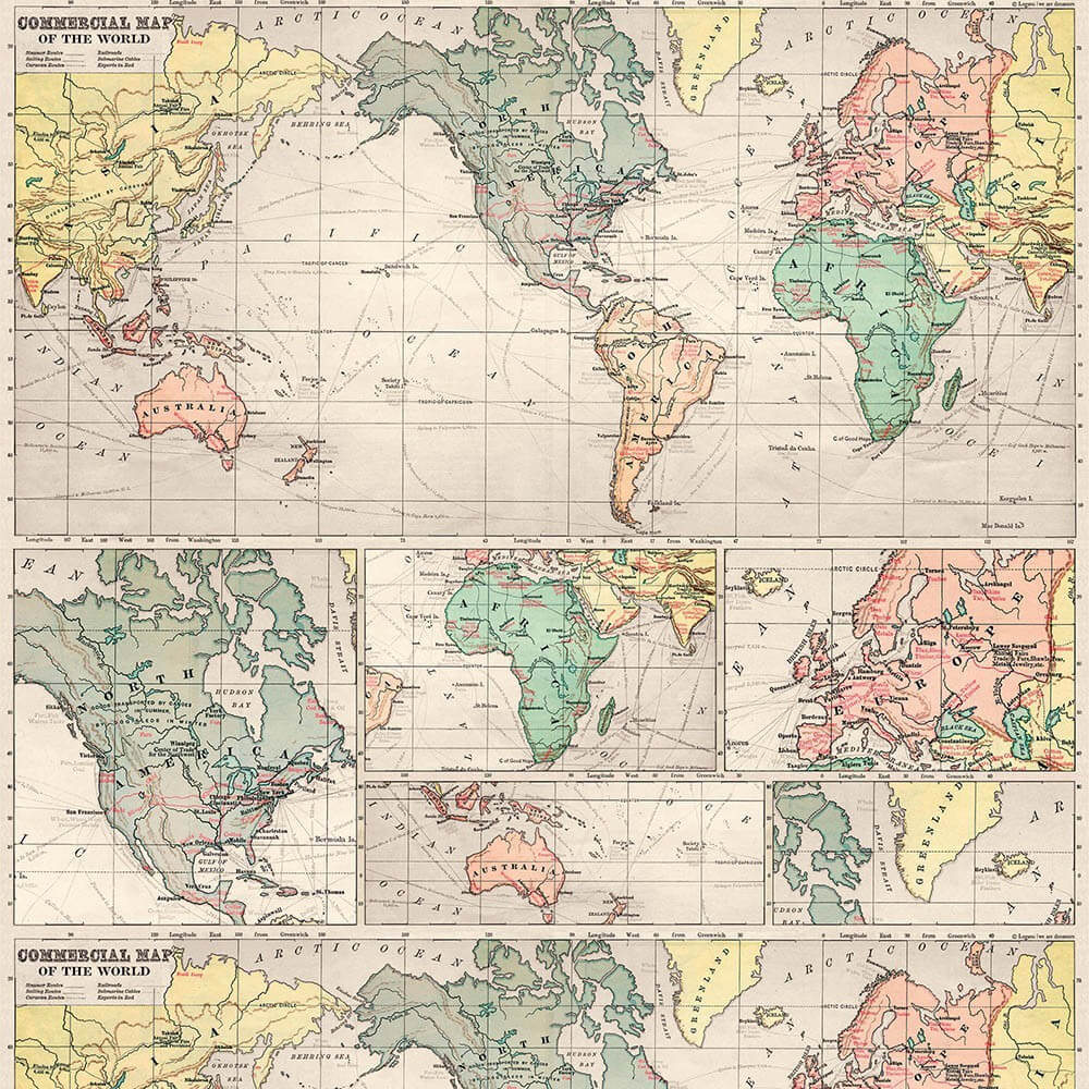 Papier Cadeau Carte du Monde - Papier Cadeau