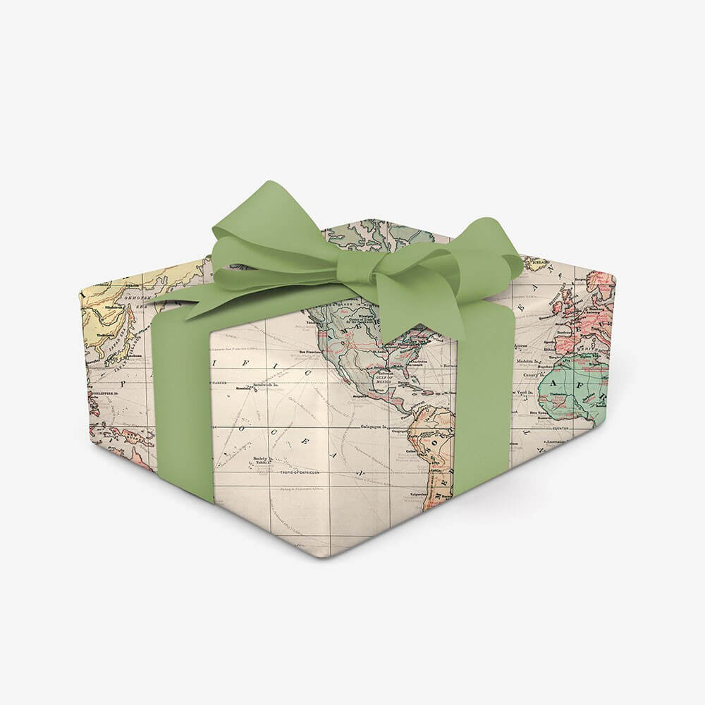 Papier Cadeau Carte du Monde - Papier Cadeau Legami