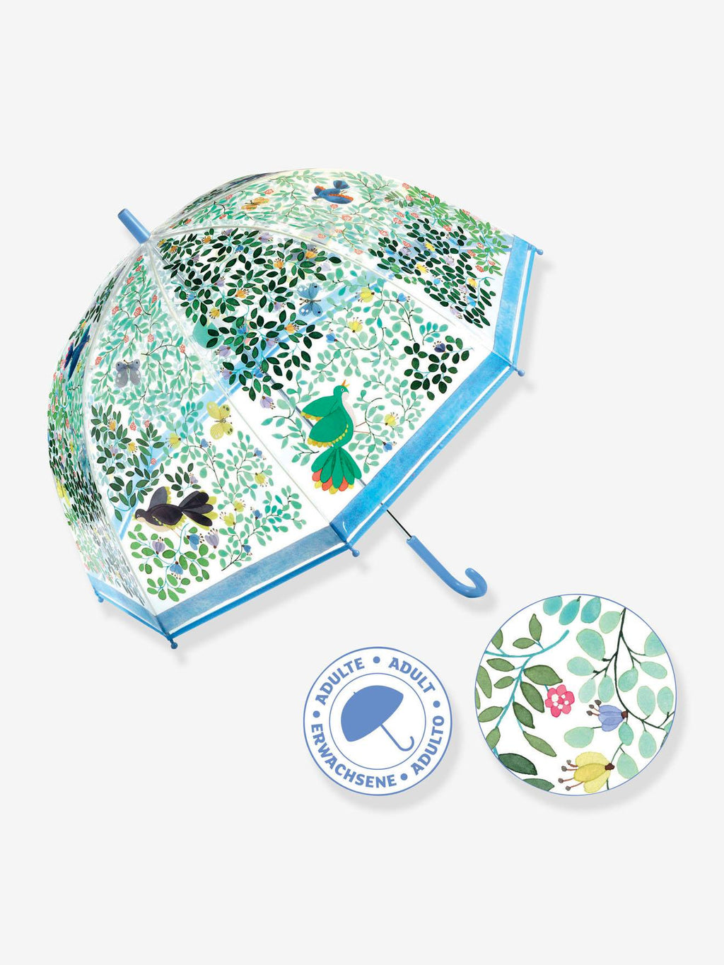Parapluie adulte oiseaux sauvages bleu
