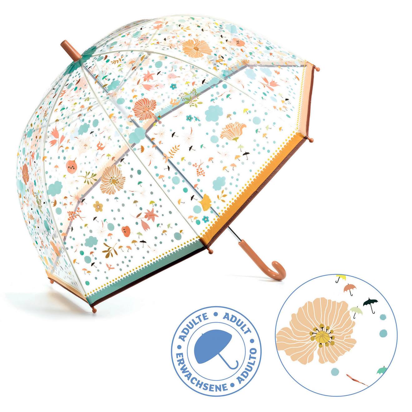 Parapluie adulte petites fleurs rose
