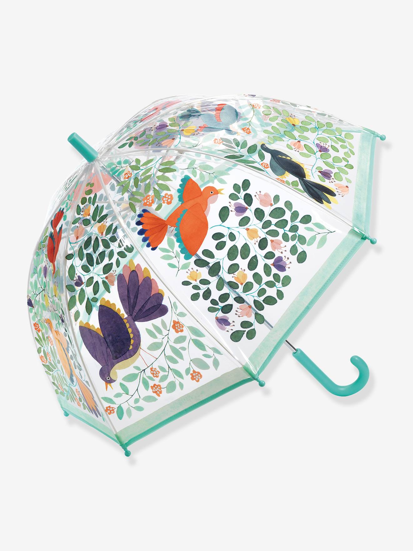 Parapluie fleurs et oiseaux - bleu